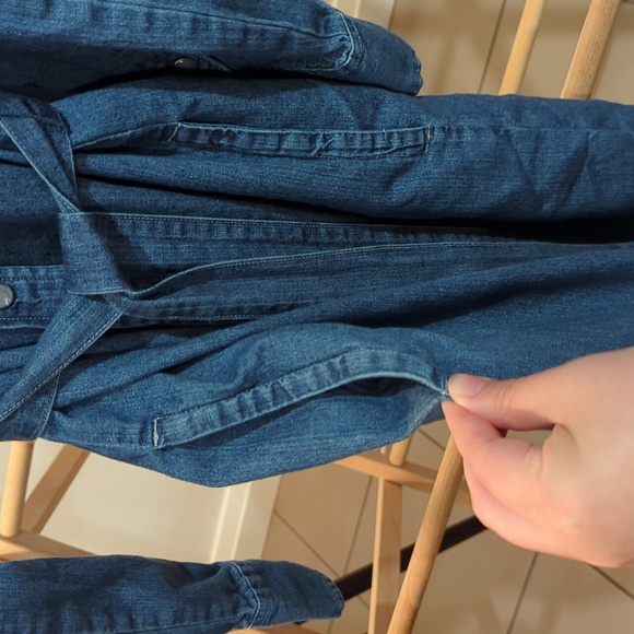 J. Crew Jean Shirt Dress Long Sleeve Collard Pockets Fall Dress - Picture 7 of 8